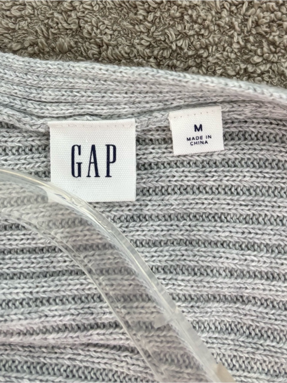 GAP Light Gray Open-Front Ribbed Cardigan - Picture 2 of 2